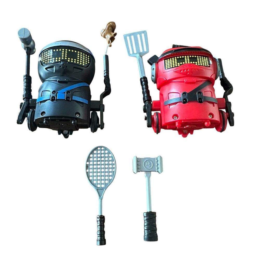 Spin Master Ninja Bots Battling Robots Red & Black 4" Tall Working